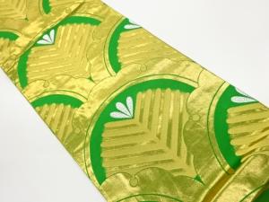 雪輪に老松模様織出し丸帯